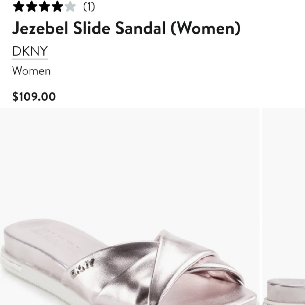 DKNY Women's Metallic Slide Sandal